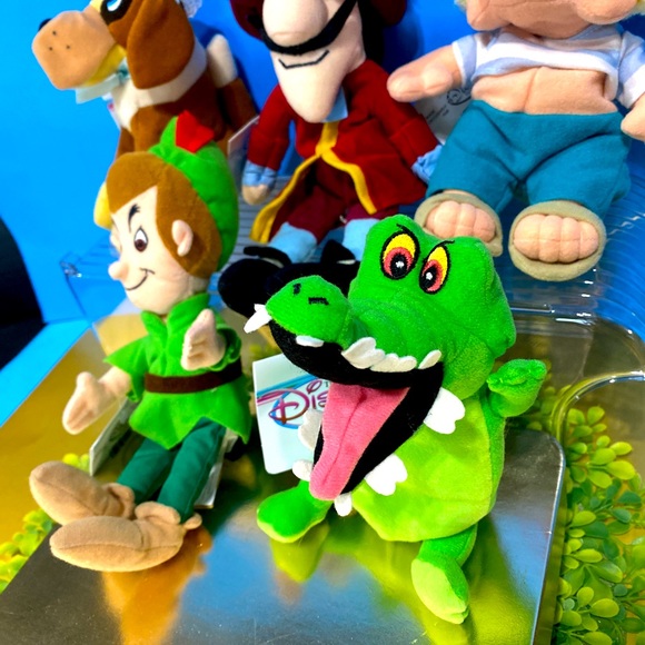 DISNEY EXCLUSIVE NWT VTG 90s PETER PAN RETIRED BEAN BAG PLUSH COMPLETE SET OF 5 - Picture 9 of 16